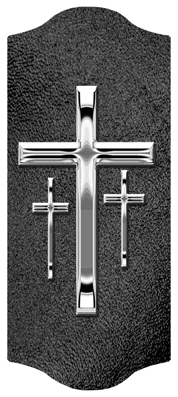 DARAY-C-517-SL-SH-BK Silver 3 Crosses Shimmer Black